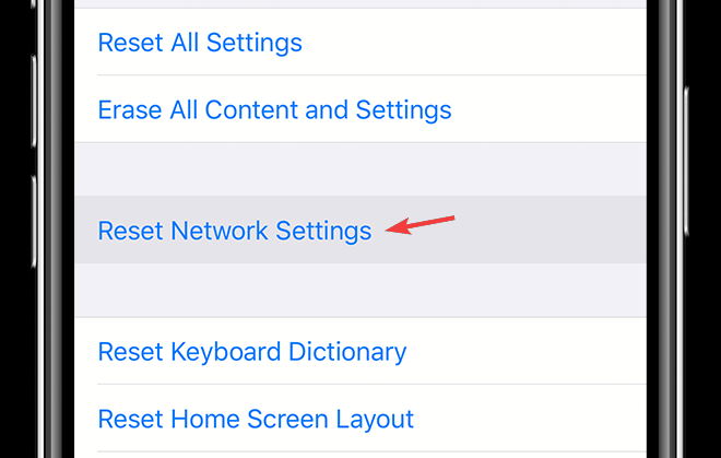 reset network settings iphone not sending pictures