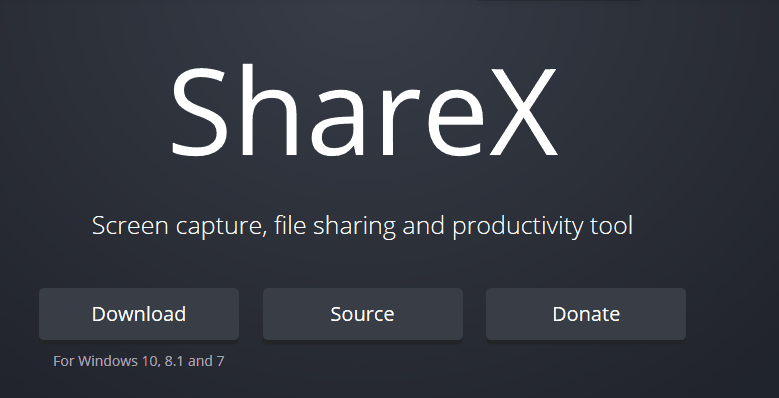 sharex website screenshot one monitor windows 10