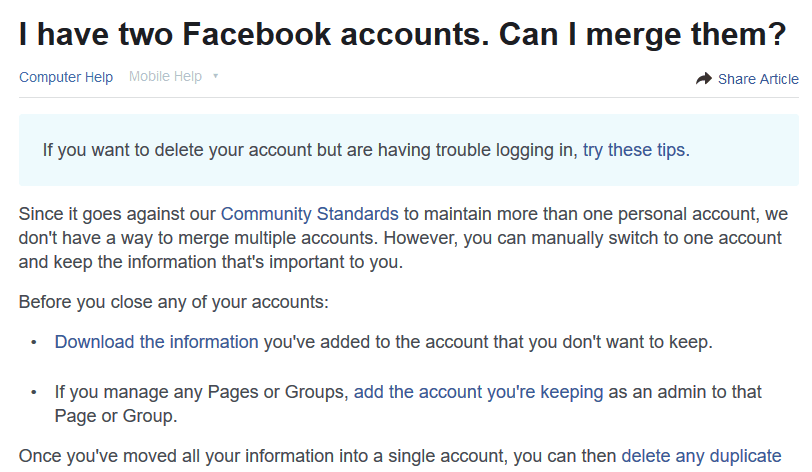 fakbook dva účty informace přihlášení dva účty facebook