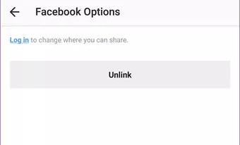 unlink facebook instagram not sharing to facebook
