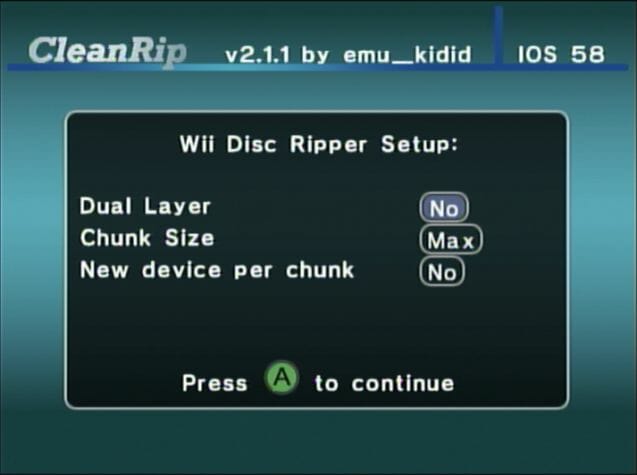Rip Wii disc ISO