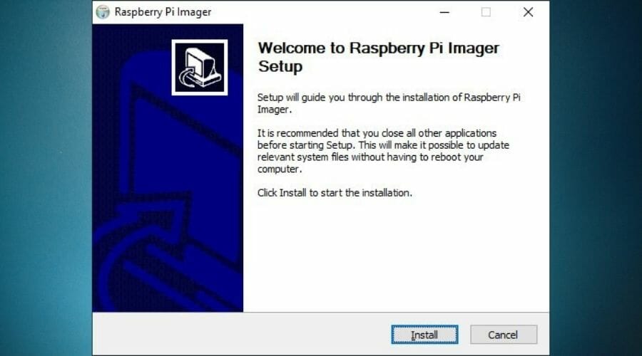 Install Raspberry Pi Imager Windows