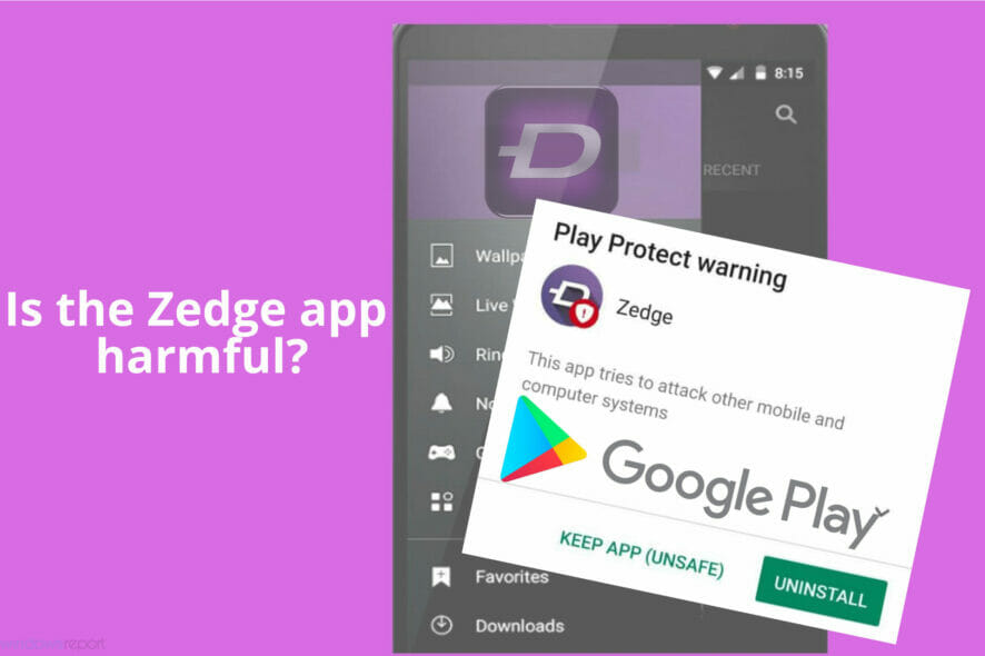 fix Zedge app may be harmful
