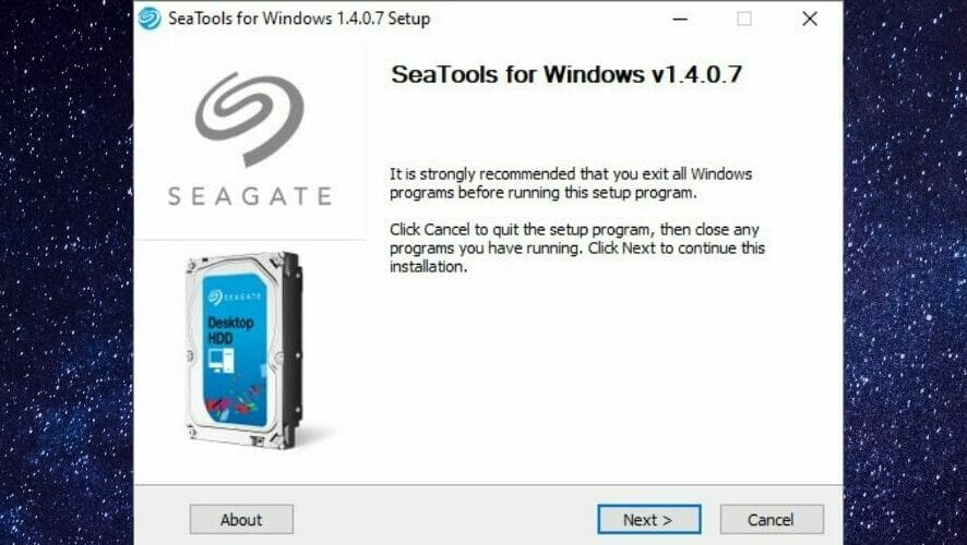 Installing Seagate SeaTools