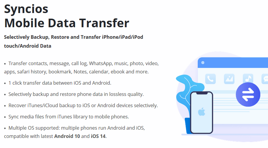 Syncios Mobile Data Transfer software backup android untuk pc
