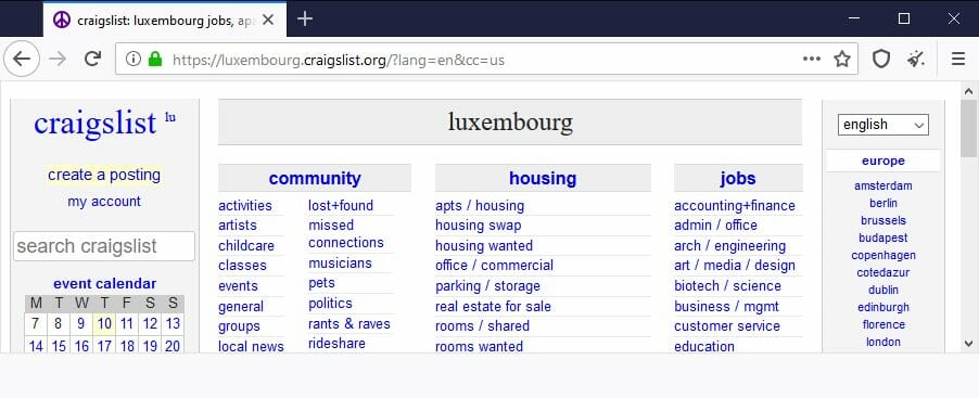 use Tor Browser to unblock Craigslist