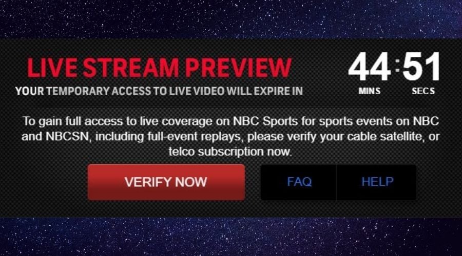 Verify NBC Sports TV provider