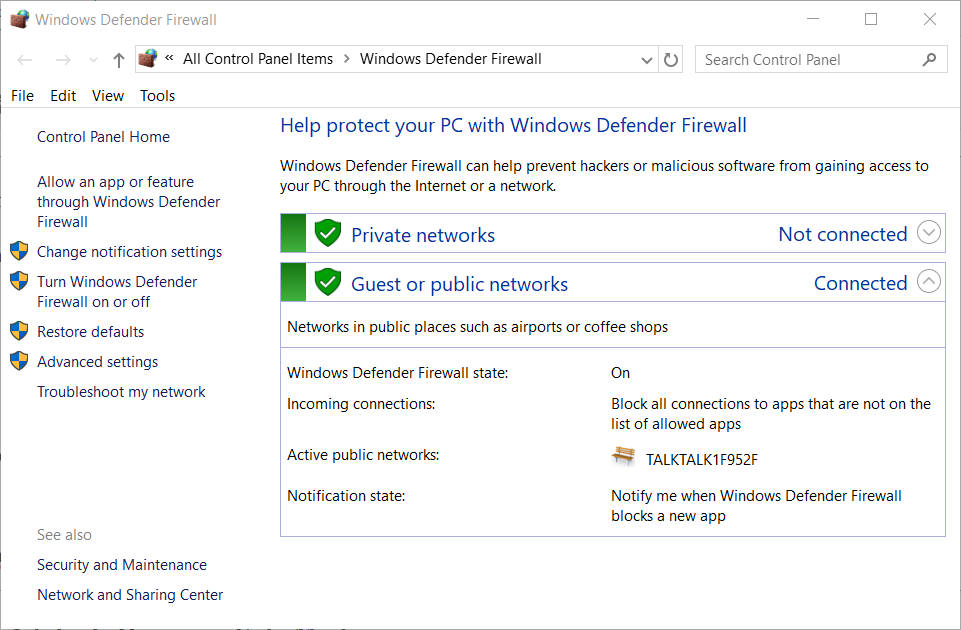 O miniaplicativo Windows Defender Firewall adobe indesign avaliação gratuita venceu