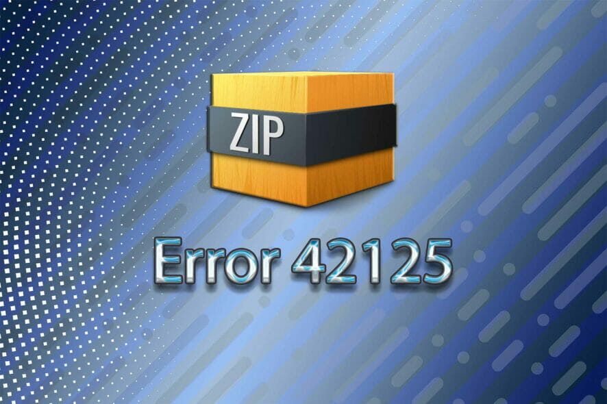 Fix Error 42125 ZIP archive is corrupted