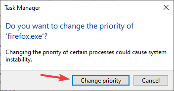 change priority task manager set priority windows 10