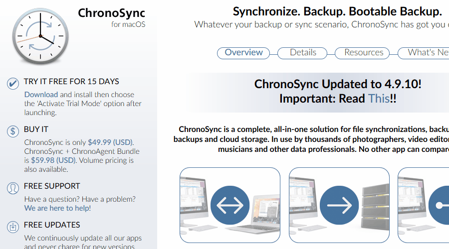 ChronoSync backup software for mac