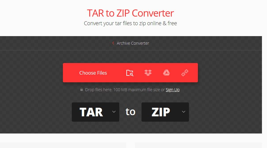 convertio open tar file