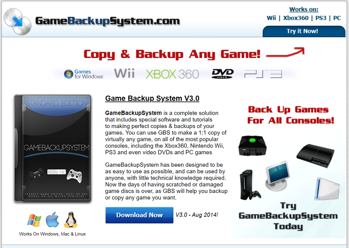 game backup system