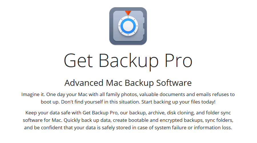 Get Backup Pro backup software for mac