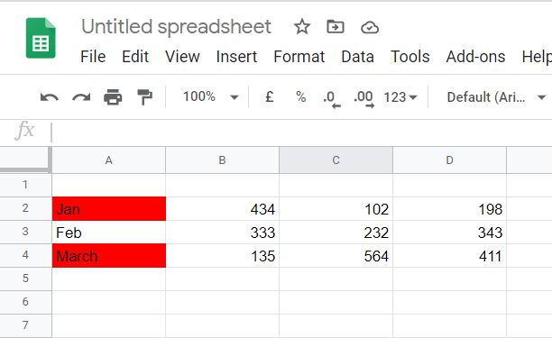 The conditional formatting for the A2:A4 range google sheets conditional formatting based on another cell