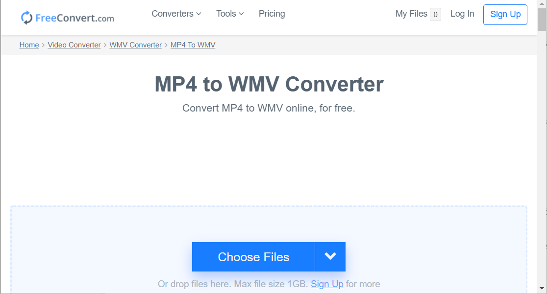 FreeConvert.com How to convert mp4 to wmv