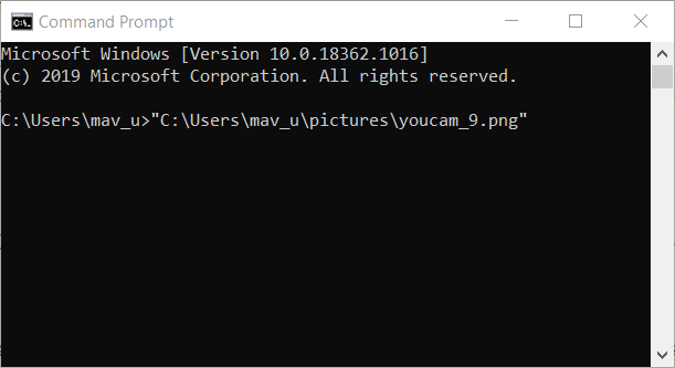 The full path open command open folder in command prompt / cmd