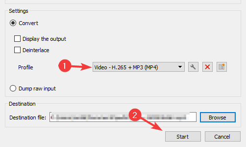 VLC conversion settings How to convert mkv to mp4