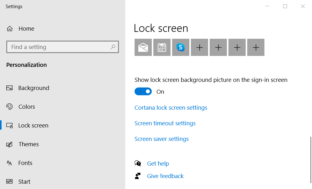 Show lock screen background picture option change windows 10 login
