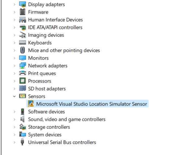 uninstall driver microsoft-visual-studio-location-simulator-sensor-has-a-driver-problem