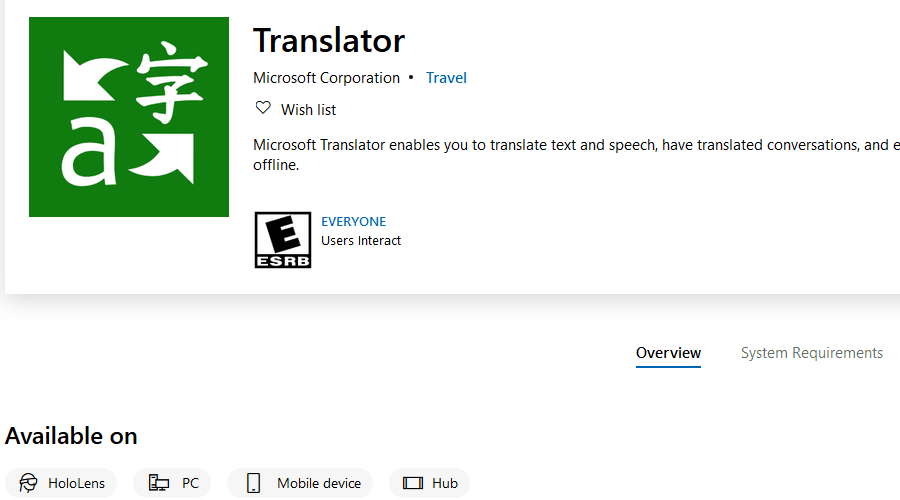 Microsoft Translator live translation apps
