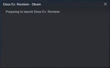 Steam shows Preparing to launch