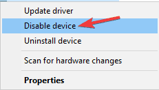 disable device realtek has a driver problem