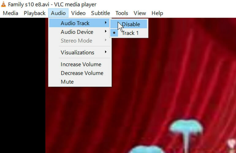 vlc audio not working disable track