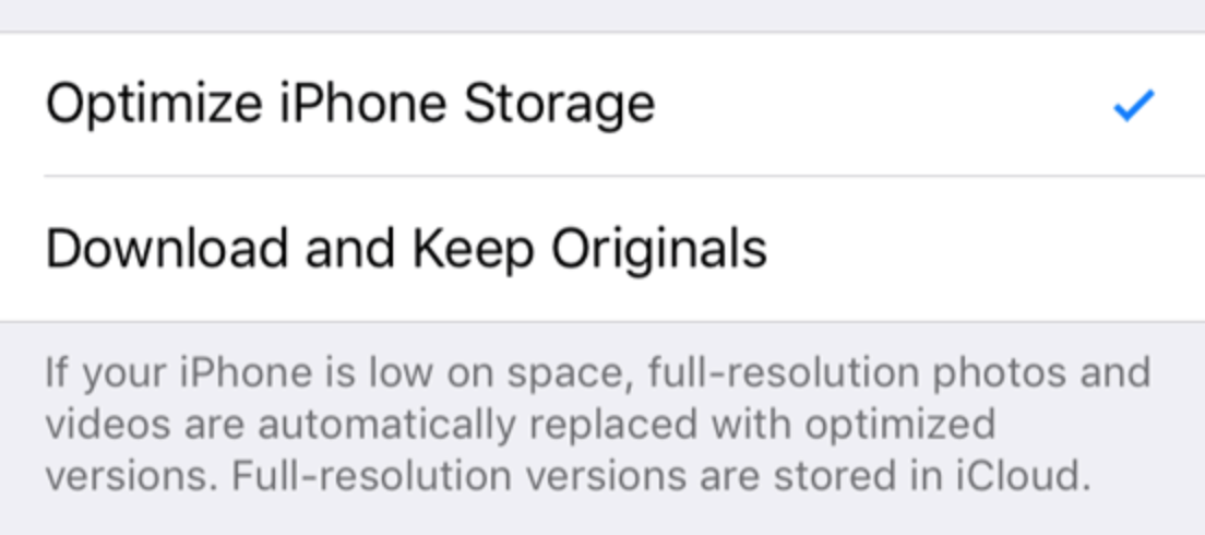 optimize iphone settings there was an error downloading this photo from your icloud library