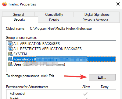 edit security settings can't set priority in task manager windows 10