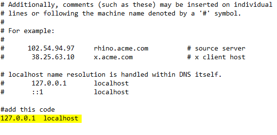 localhost host files error occurred while trying to proxy request