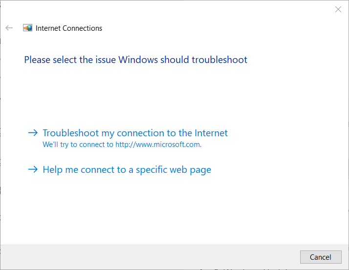 Internet Connections troubleshooter you disconnected from the server reliable packet 1 was not ack'd