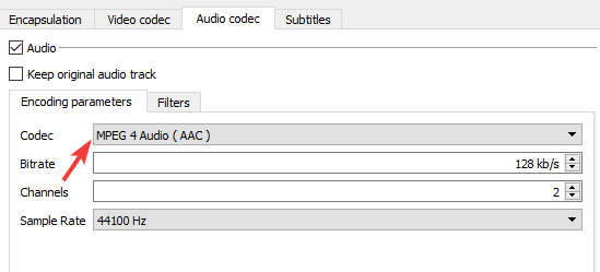 mp4 audio codec no audio after video conversion vlc
