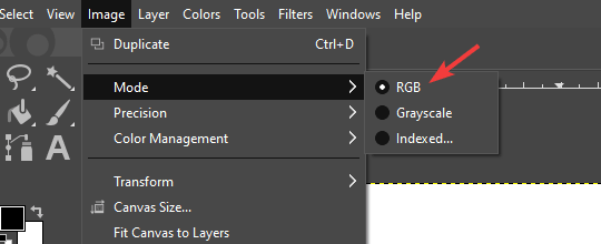 RGB mode gimp clone tool not working