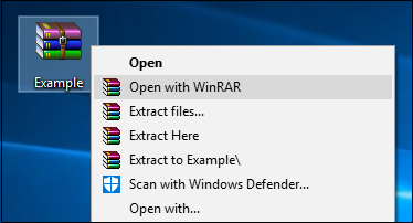 open with winrar