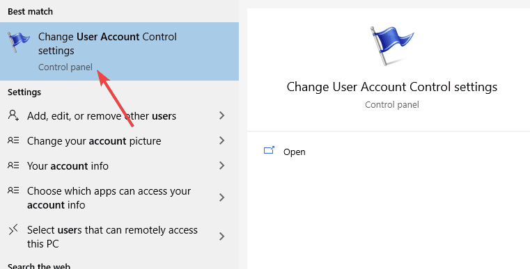 change user account control settings microsoft edge webdriver unknown error