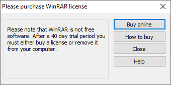 winrar purchase window How to get rid of winrar expired notification