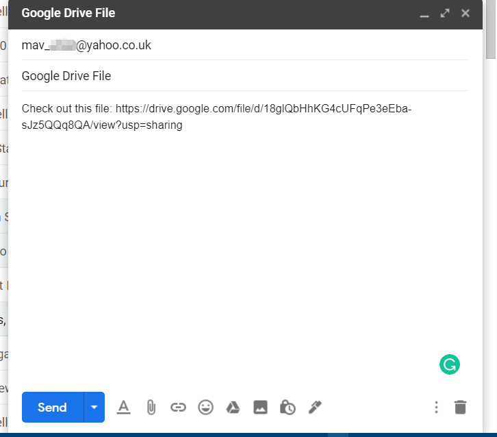 Gmail message text editor share google drive folder with non gmail users
