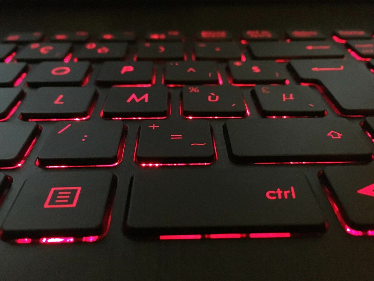 laptop with backlit keys