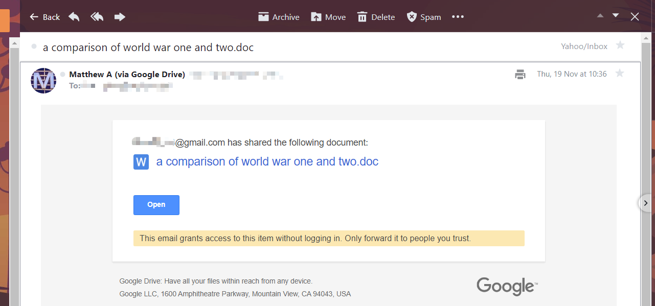 Google Drive email attachment share google drive folder with non gmail users