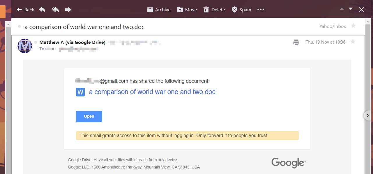 Share a Google Doc with a Non-Google User