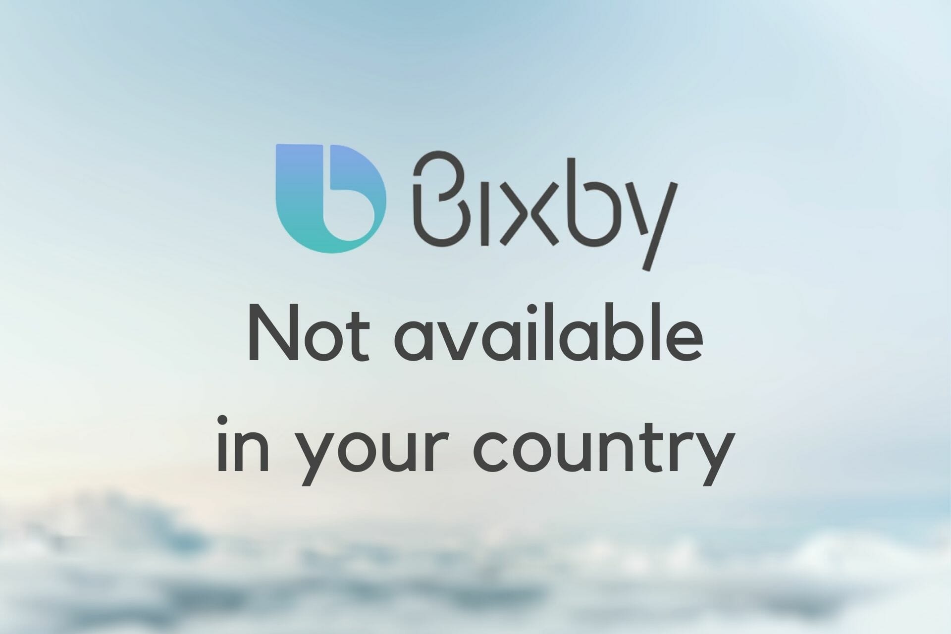 Bixby voice Not available in your country