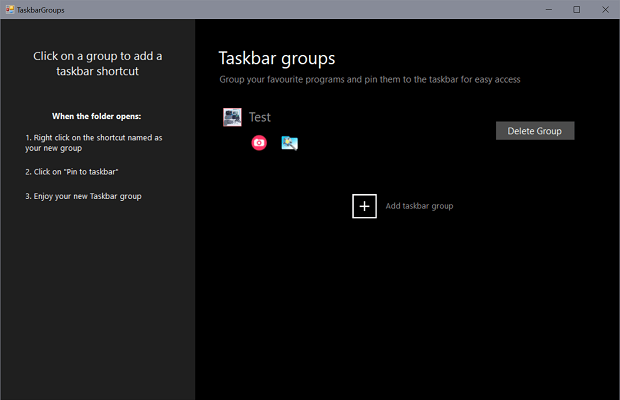 Add taskbar group option