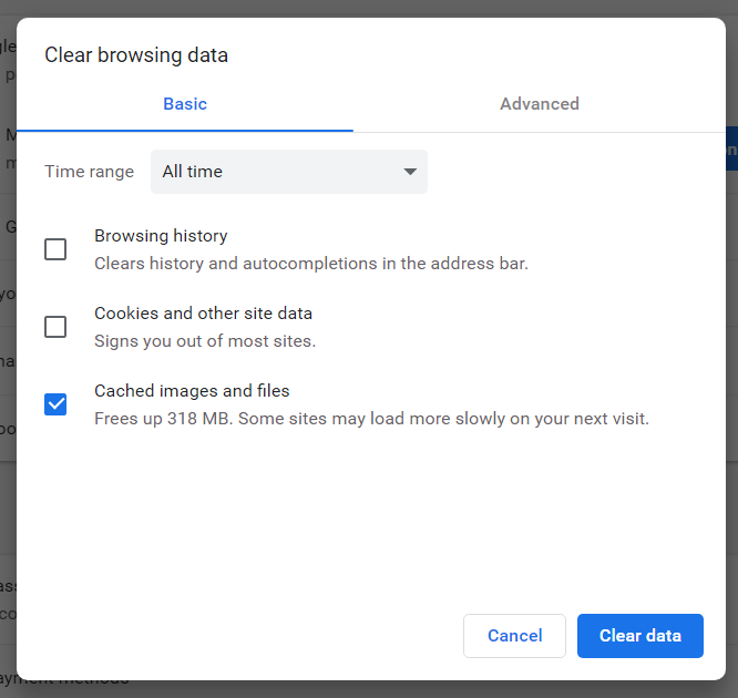 Clear browsing data options omegle camera not working windows 10
