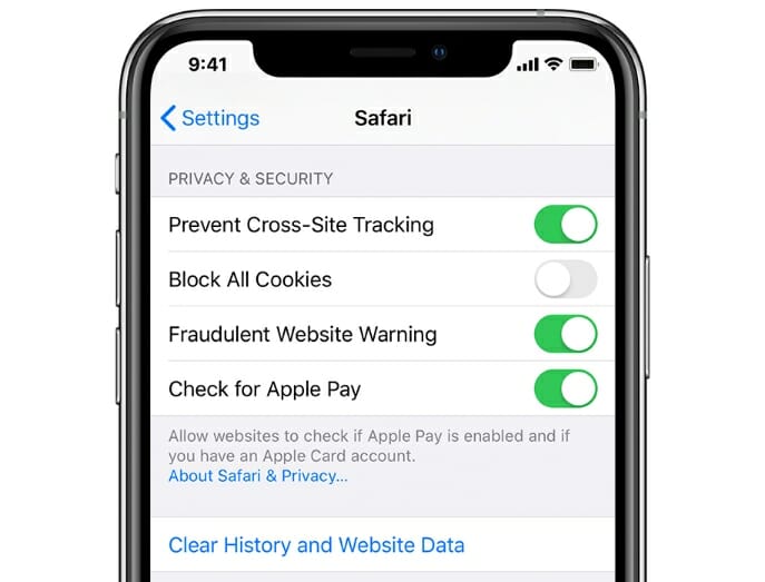 clear history ios your browser is heavily damaged by virus