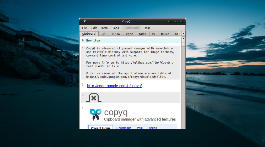 copyq clipboard manager