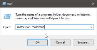 remote desktop multimon run command