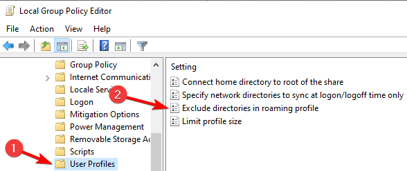user profiles group policy your roaming profile was not completely synchronized