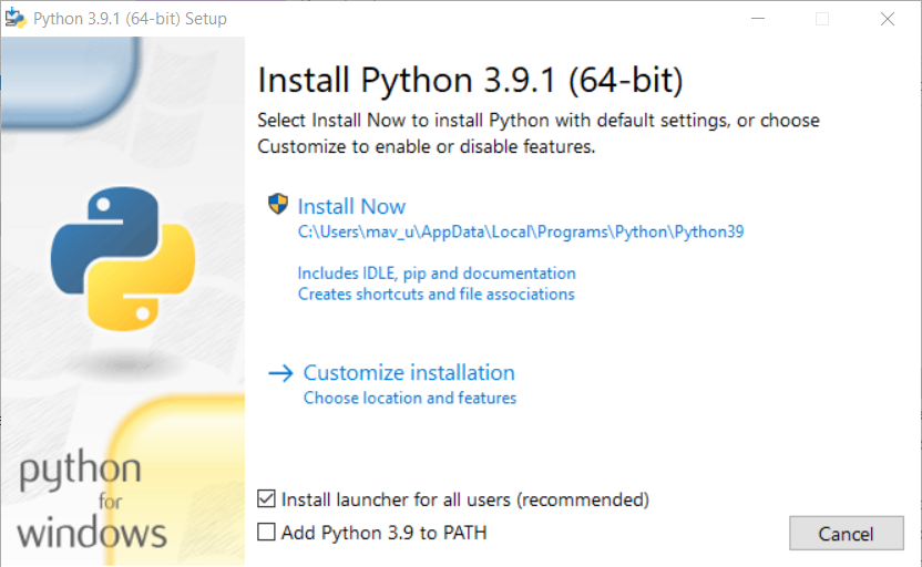 Python installer window pip is not recognized