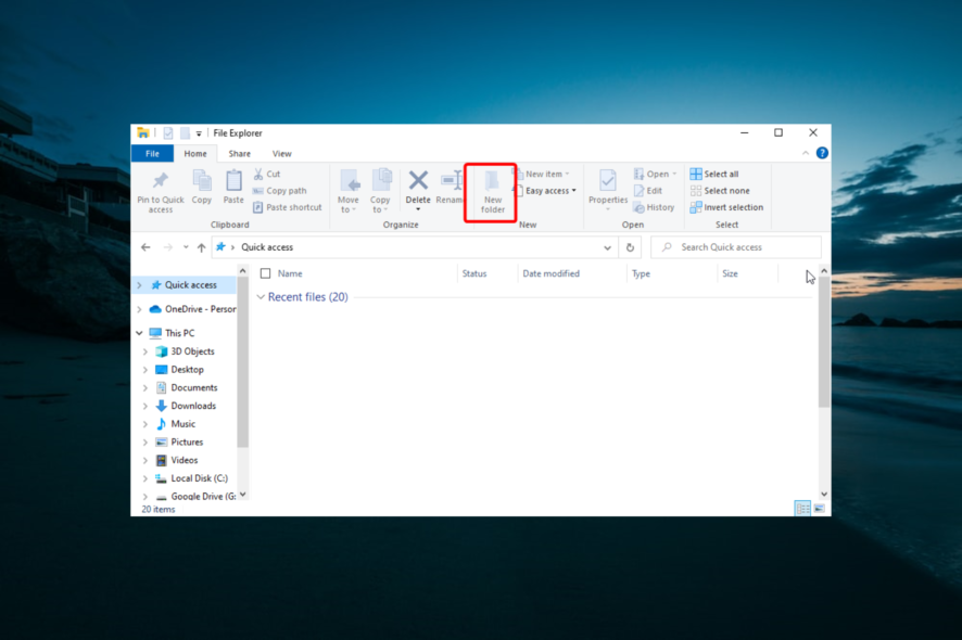 windows explorer freezes when creating new folder